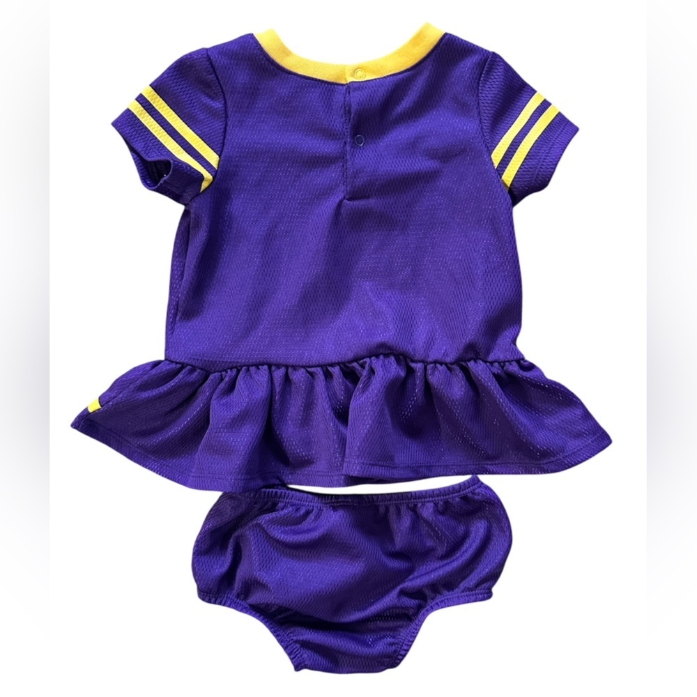 NFL MN Vikings Cheerleader Dress and Diaper Cover Set Size 3-6m Baby girl - Picture 2 of 5